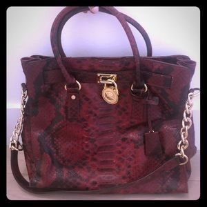 RED Michael Kors snake skin handbag